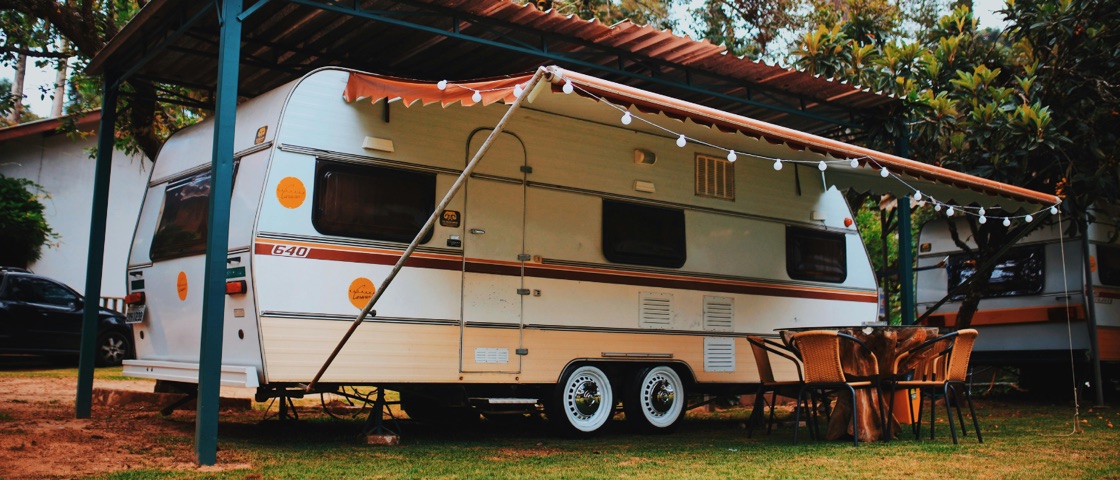 Camper set up at Idle Wheels
